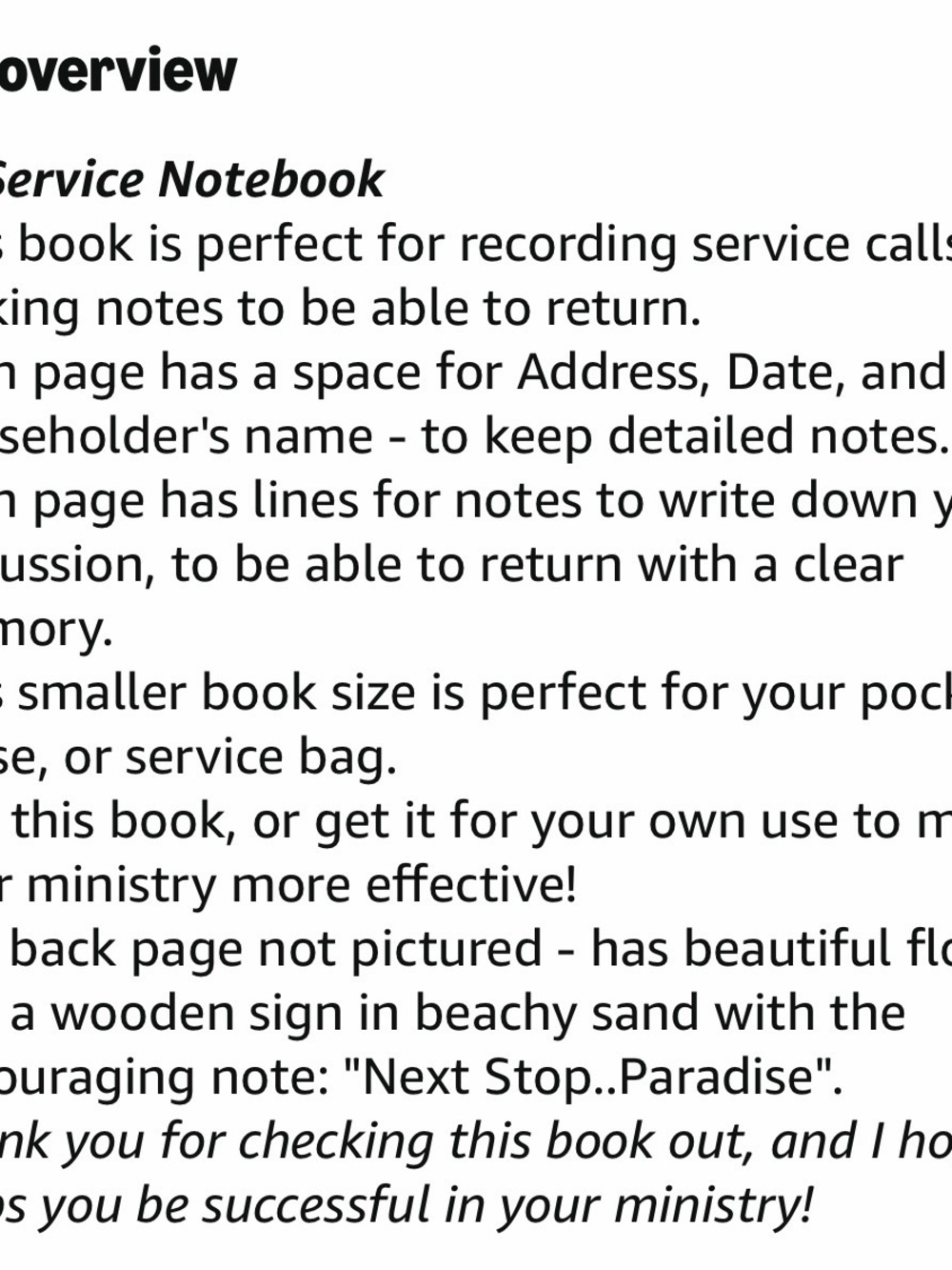 Field Service Notebook - Return Visit Book - Picture 5 of 5